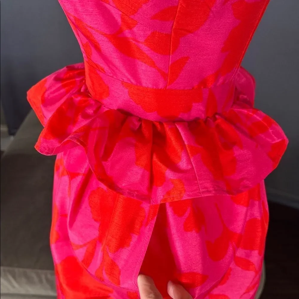 Women’s Kate Spade x Target Rose Peplum Pink Midi Dress V-Neck Size 00 NWOT